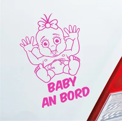 Produktbild von Auto Aufkleber Baby an Bord on Tour 20x30 cm Pink Sticker Heckscheibenaufkleber
