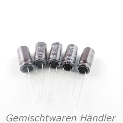 Image de 5 condensateurs électrolytiques Marken, 470 µF, 50 V, de type Elko, mF, uF, marque SAMWHA