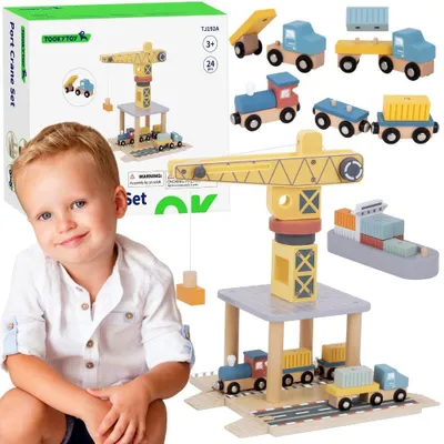 Immagine prodotto di Set di gru portuale in legno Tooky Toy