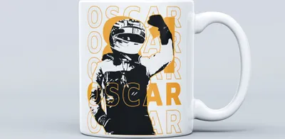 Zdjęcie produktu dla Kubek Oscar Piastri z motywem F1, kubek Formuła 1, kubek kierowcy F1, prezent dla F1, prezent Formuła 1