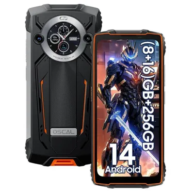 Obrázek produktu pro Blackview OSCAL PILOT 2 Android 14 Outdoor Handy, 8GB + 256GB 8800 mAh 6,5Zoll-FHD+-Bildschirm 50 MP + 32 MP GPS/NFC/OTG Smartphone, Orange