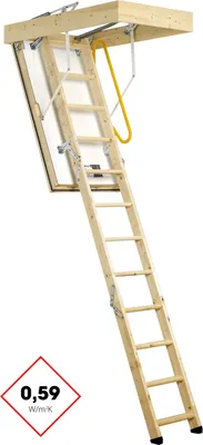 Produktbild von Minka Bodentreppe Polar Extrem mit U-Wert 0,59 W/m2K bis 275cm Raumhöhe 114x55cm Deckenöffnung