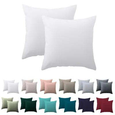 Immagine prodotto di Set di 2 federe per cuscini, 50x50 cm, colore bianco, in microfibra