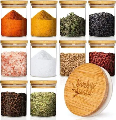 Image de Lot de petits pots pour conserver les herbes aromatiques