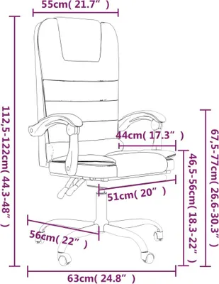 Imagen del producto de Silla de oficina gris con función de masaje, tapizada en cuero sintético (vidaXL)