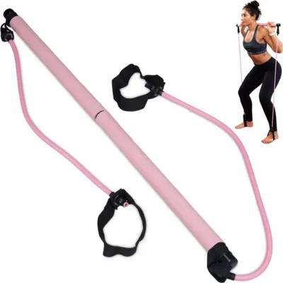 Zdjęcie produktu dla PILATES BAR Z TAŚMAMI OPOROWYMI Yoga Gym Gym Stick BANDS