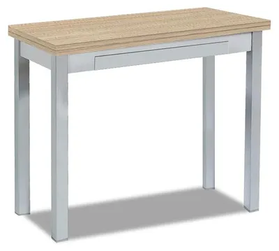 Esstisch, Metall, Eichen-Optik, 80x40 cm, klappbar
