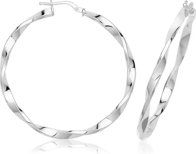 Produktbild von 925 Sterling Silber Damen - Paar Creolen - 40mm; TRS37233MM40
