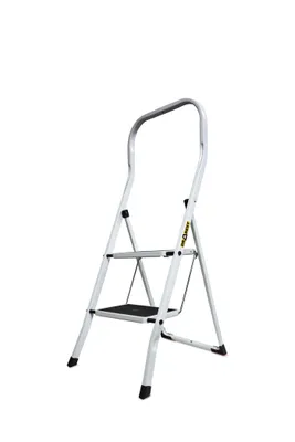 Image de Drabest | Échelle pliable 2 marches - Acier - Charge max 150 kg - Antidérapante et compacte
