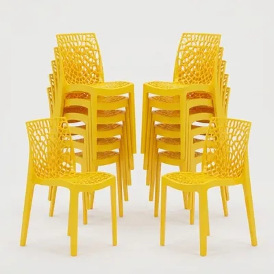Produktbild von 22er Set Gruvyer Grand Soleil Stapelbare Stühle für Bars und Restaurants - Gelb