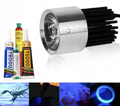Productafbeelding van UV Lamp Mini – Paars UV-LED, USB 5V Voeding | Kabel 180 cm, 5,9x3,9 cm | voor Uitharding Soldeermasker