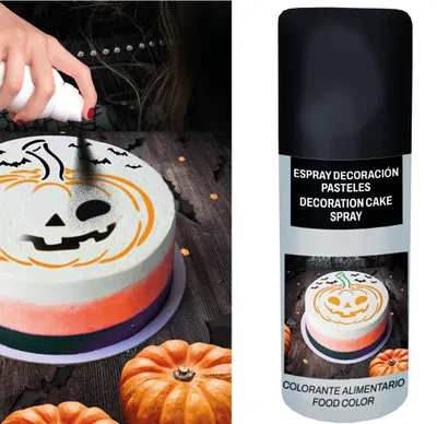 Produktbild von Halloween Kuchen Dekorationsspray Party 100ml Highlights Feier Kuchen Kreative Tortenkunst Heimsüßer Halloween Abendschmaus, Farbe: Schwarz