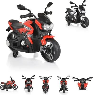 Produktbild von Moni Kinder Elektromotorrad Houston 1188F Musik, MP3, Scheinwerfer, Stützräder rot