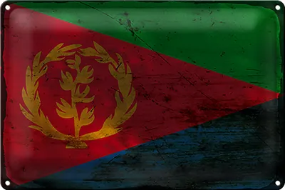 Produktbild von Blechschild Flagge Eritrea 40x30cm Flag of Eritrea Rost