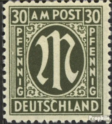 Produktbild von Briefmarken Bizone (Alliierte Besetzung) 1945 Mi 29XVIII, weißer Fleck links vom E (Feld 57) postfrisch AM-Post