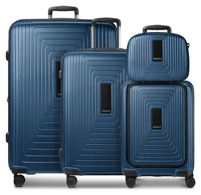 Produktbild von Redolz Essentials14 4-Rollen Kofferset Beautycase 4tlg mit Dehnfalte Laptopfach