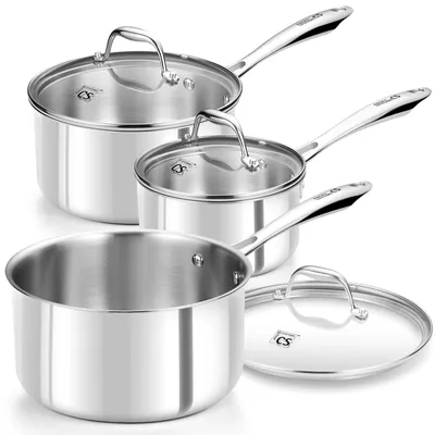 Produktbild von KOCH SYSTEME CS 6-teiliges Stielkasserollen-Set, 1 l, 2 l, 2,8 l, Edelstahl