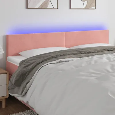 Produktbild von The Living Store LED Kopfteil Rosa 180x5x78/88 cm Samt