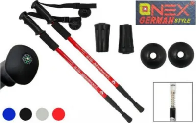 Produktbild von Aluminium Trekkingstöcke Schwarz Einstellbar 65-135cm Nordic Walking ONEX - Antishock Deutscher Stil Neu M/W/D