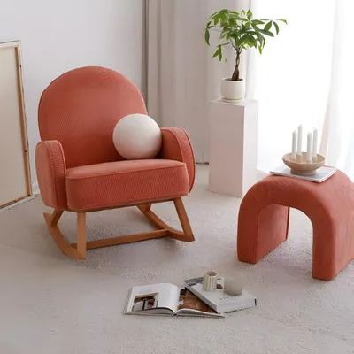 Immagine prodotto di Poltrona imbottita poltrona soggiorno tessuto rosso design monoposto