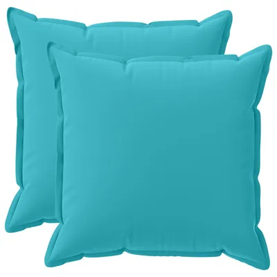Immagine prodotto di vidaXL, 2 federe per cuscini, colore turchese, 55 x 55 cm, in poliestere