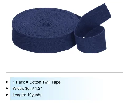 Produktbild von Baumwollband Baumwolle Gurtband 30mm x 9m, Schr?gband Baumwoll Nahtband K?perband Saumband Einfassband Stoffband Webband zum N?hen fš¹r DIY Basteln Stricken Verpackungen, Navy blau