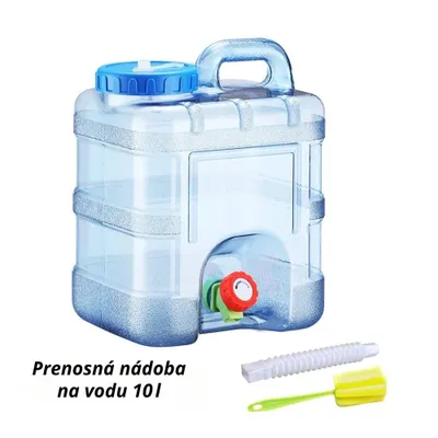 Obrázok produktu pre Kanister na vodu 10 l - prenosná nádoba na pitnú vodu s kohútikom na kempovanie a použitie v prírode