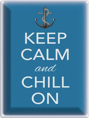 Produktbild von vianmo Blechschild 40x30 cm Keep Calm and chill on