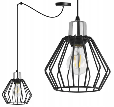 Immagine prodotto di Lampada a sospensione, lampadario da soffitto, paralume in filo metallico, LED