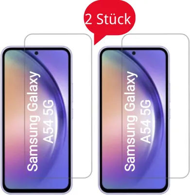 Produktbild von CLM-Tech 2er Set Displayschutzfolie kompatibel mit Samsung Galaxy A54 5G Panzerfolie Panzerglas Crystal Clear Displayschutz 9H Glas Displayfolie Schutzglas Folie kristallklar 2X Stück