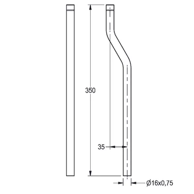 Produktbild von KWC AR Urinal-Spülrohrverlängerung, 350 mm,  Kröpfung 35 mm