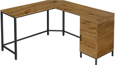 Zdjęcie produktu dla Biurko narożne z szufladą i szafką w kolorze olcha, do pracy i nauki, 150x137x75, styl klasyczny i funkcjonalny VB1A BEGRYF