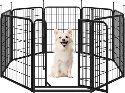 Imagen del producto de Jaula para cachorros, de 8 piezas, con una altura de 80 cm y con puerta
