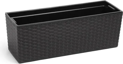 Produktbild von LAMELA Truhe BEGONIA RATAN, 19 x 56 cm, Höhe 19,5 cm, schwarz