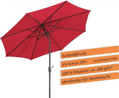 Immagine prodotto di Ombrellone Schneider HARLEM 270/8 rosso 640-77