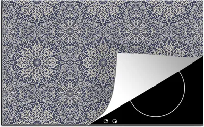 Produktbild von KitchenYeah© Herdabdeckplatte Mandala - Blumen - Vintage - Muster , 80x52cm, Küche Deko, Glaskeramikkochfeld Herdabdeckung, Abdeckplatte fùr Kochfeld