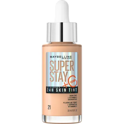 A product shot of a bottle of Maybelline Super Stay 24H Skin Tint.