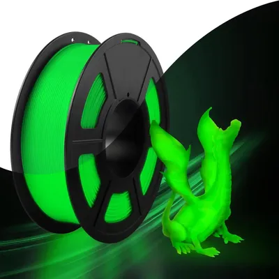 Produktbild von Glow-in-the-Dark-PLA-Filament - 3D-Drucker-Filament - 1 kg - 1,75 mm - ±0,02 mm - Leuchtgrün