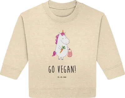 Produktbild von Mr. & Mrs. Panda Organic Baby Pullover Einhorn Vegan 12. - 18. Monat - Natural Raw - Geschenk, Gesund essen, Veganer, Bullover, Unicorn, Veganismus, Leben, Rohkost