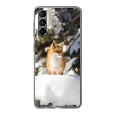 Produktbild von MuchoWow® Handyhülle Schutzhülle Hülle für Samsung Galaxy S21 Fuchs - Schnee - Baum Silikon Softcase Handy Hülle - Softcase