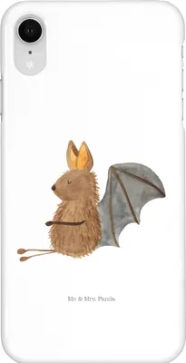 Produktbild von Mr. & Mrs. Panda Iphone XR Handyhülle Fledermaus Sitzen - Weiß - Geschenk, Premium Kunststoff, Lustige Sprüche, Handy Case, Entspannen, Fledermäuse, Motivation