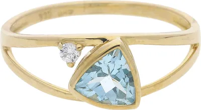 Produktbild von JuwelmaLux Ring 333/00 (8 Karat) Gold mit synth. Zirkonia und Blautopas JL39-07-0307 56