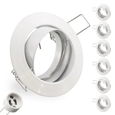 Produktbild von 6 x Einbaustrahler 104S-TP-WH, Weiß mit GU10 Fassung