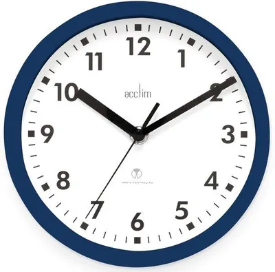 Produktbild von Radiogesteuerte Wanduhr, 20 cm, Mittelblau, 74669
