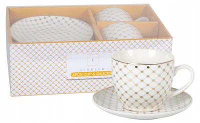 Image de Ensemble 2 Tasses et Sous-tasses Porcelaine Livello Cadeau