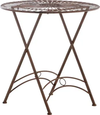 Obrázek produktu pro Hnědý kovový stůl 71 x 71 x 71 cm, odolný proti povětrnostním vlivům, pro 4 osoby