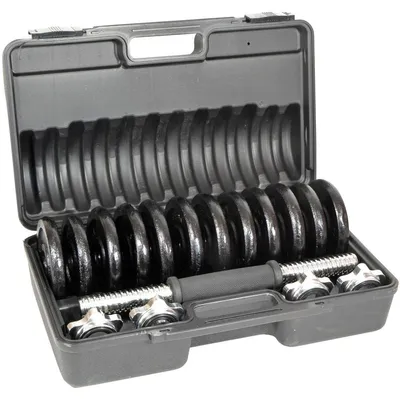 Produktbild von 15-kg-Gusseisenhantel (2 x 7,5 kg) im ENERO FIT-Koffer