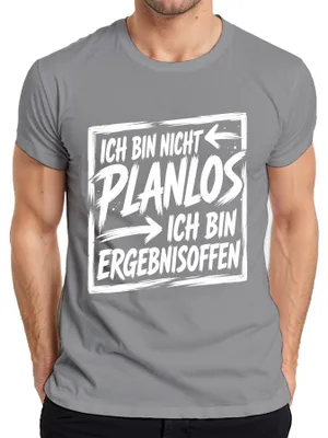 Produktbild von Ich bin nicht planlos ich bin ergebnisoffen Statement Sarkasmus Herren T-Shirt, Grau, M