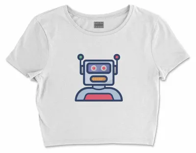 Immagine prodotto di Bona Basics, T-shirt crop basic stampato, donna, 100% cotone, bianco, casual