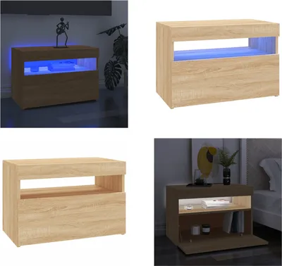 Zdjęcie produktu dla vidaXL Szafka pod TV z oświetleniem LED dąb sonoma 60x35x40 cm - Szafka pod TV - Szafki pod TV - Szafka pod TV z oświetleniem LED - Szafka pod TV z oświetleniem LED